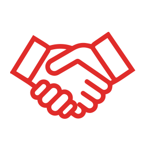 A handshake icon